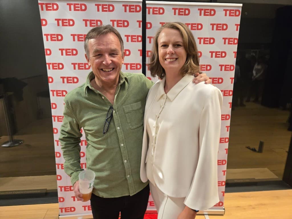 Karli at a TED event with a colleague
